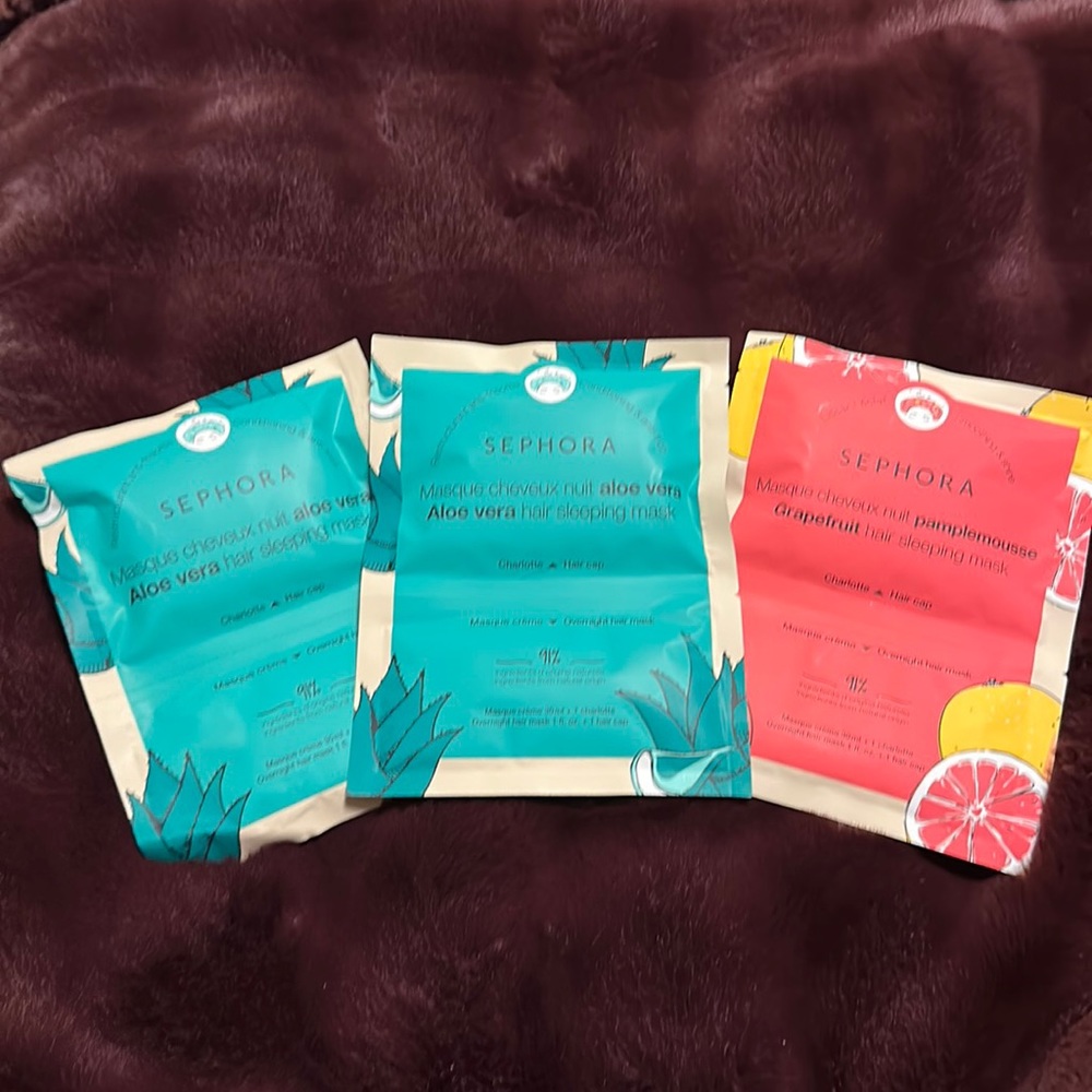 Bundle of Sephora Collection Hair Sleeping Masks - 2x Aloe Vera and Grapefruit